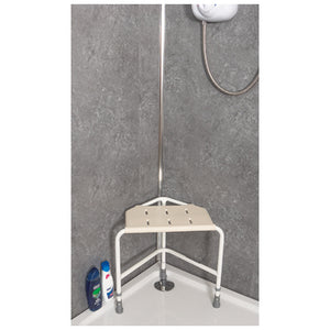 Pembury Height Adjustable Corner Shower Stool with VAT